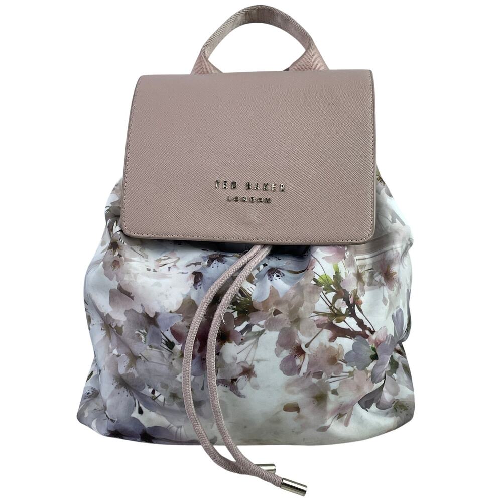 Ted Baker Sukkii Vanilla Floral Woven Drawstring Adjustable Backpack Size OS
